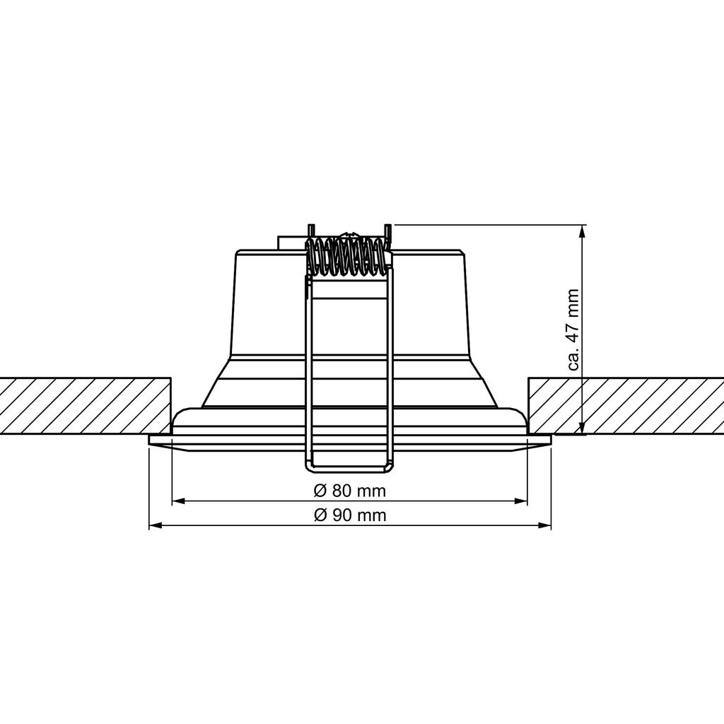 LED-Einbaustrahler One 360°, 200-240V, 8W dimmbar per Phasen-AB-schnitt
