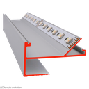LED-Profil VTL für Vouten, Lichtbänder bis 18mm, Aufnahme für 12,5mm Gipsplatten